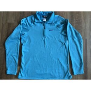 Patagonia Pullover Sweater Womens Large Blue Capilene Thermal Zip Outdoor Layer